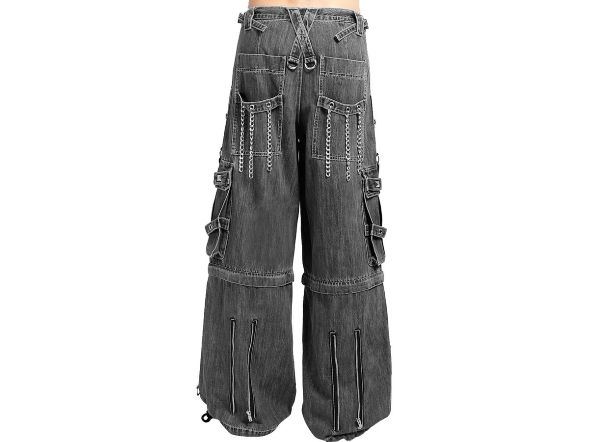 Unisex Grey Denim Tripp Pants, GothicPants with chain and Unisex Grey Denim Tripp Pants, GothicPants with chain and
