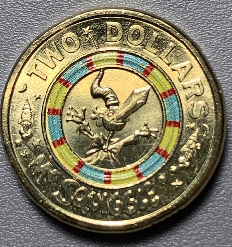 2019 AUSTRALIA $2 COLOUR COIN MR SQUIGGLES UNCIRCULATED EX MINT SET LOW MINTAGE - Picture 2 of 5