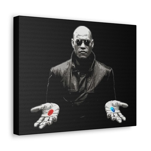 Die Matrix - Morpheus rote ODER BLAUE PILLE - Galerie Leinwandwickel - Bild 3 von 15
