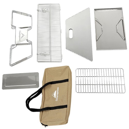 Outdoor BBQ Grill Oven Set BBQ Grill Small Barbecue Camping Burner Family Party - Picture 9 of 13