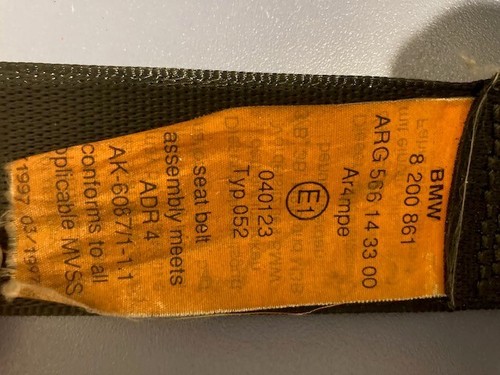 BMW E36 Front Left Upper Belt Seatbelt 72 11 8 200 861 RHD Coupe / Convertible - Bild 3 von 3