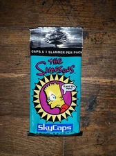 Simpsons Skycaps Pogs vintage sealed pack pog milk caps Sky Caps