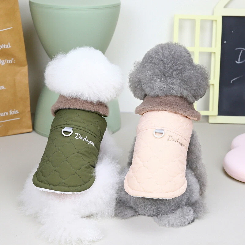 Pet Cat Dog Chihuahua Coat Jacket Puppy Vest Winter Warm Clothes +Traction Ring - Image 3 of 4