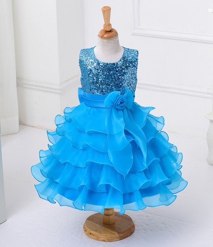 NWT Sequined Wedding Flower Girls Tutu Skirt Ball Gown 5 Layered Tulle Dress - Picture 11 of 27