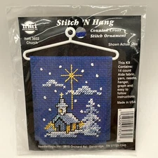 NMI Needle Magic Stitch N Hang Church Christmas Ornament Countd Cross Stitch Kit