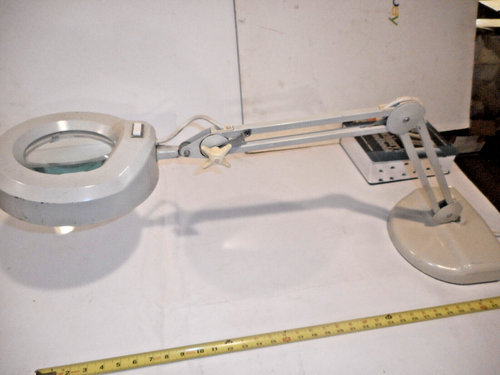 LUXO Industrial Magnifier Lamp with Articulating Arm * Weighted Base * New Tube - Picture 12 of 14
