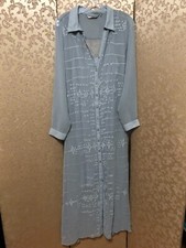 24 HOUR FLASH SALE! Soft Surroundings Gray Embroidered Dress Size Medium M