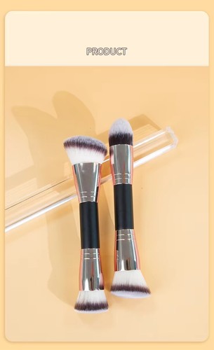 Makeup Brushes Duo End Foundation Powder Buffer&Contour Brush Synthetic inter - Picture 10 of 14