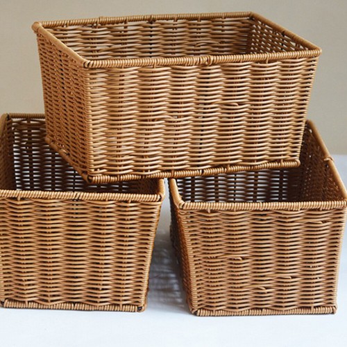 Makeup Basket Woven Storage Box Wicker Food Tray Desktop Decoration Basket - Picture 9 of 12