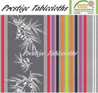 Leaves Striped PVC Vinyl Wipe Clean Tablecloth - ALL SIZES - Code: F191-2