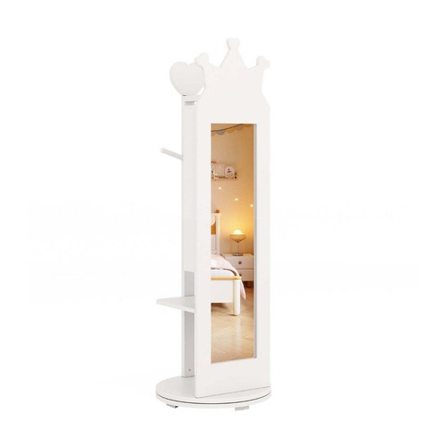 Costway Kids Jewelry Cabinet 360-degree Rotating with Mirror and Clothes Rack... - Picture 2 of 10