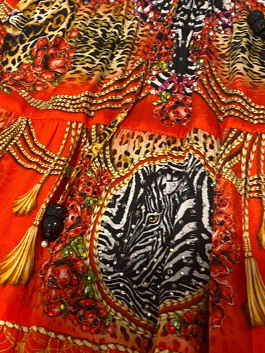 NEW $399 CZARINA POWER AND PASSION MAXI SKIRT SILK VISCOSE CRYSTALS XL . - Picture 6 of 7