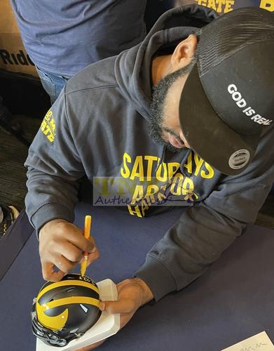 Trente Jones Signed & Inscribed Michigan Wolverines Mini Helmet JSA COA - Picture 5 of 6