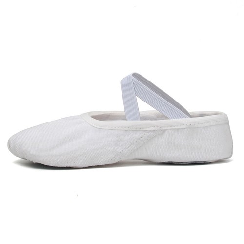 Zapatillas de ballet de baile para niñas y adultos con suela dividida rosa de lona zapatos elásticos - Imagen 10 de 17