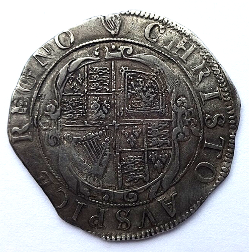 Charles I Shilling mm Harp 1632-3 ( from the Aylesbury coin hoard ) aVF/VF - Picture 3 of 3