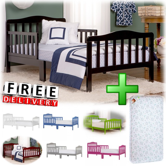 Kid Toddler Bed Cherry Bedroom Child Home Furniture Crib Baby Wood