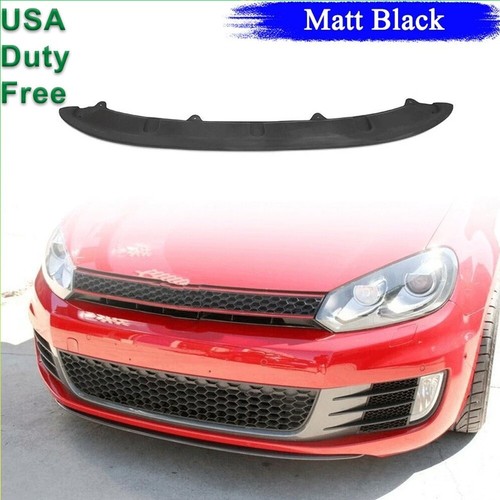 Black Front Bumper Lip Body Spoiler Fiberglass for VW Golf 6 VI MK6 GTI 2010-15 - Picture 1 of 11