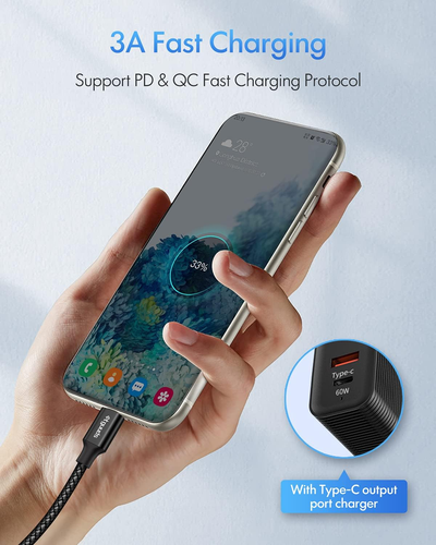 USB C to USB C Cable 3Ft, 2-Pack 60W USBC to USBC Cord, Type C to C Charger Cabl - Picture 3 of 12