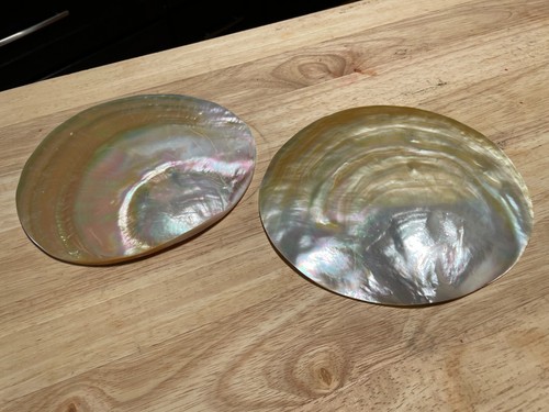 2er Set Mid Century Modern echte Abalone Muschel Teller 7" - Bild 4 von 4