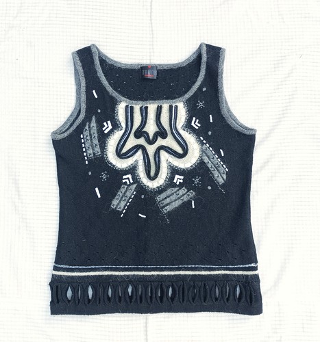 Hiroko Koshino Trunk Japan Sweater Tank Top Sz 38 - Picture 5 of 19