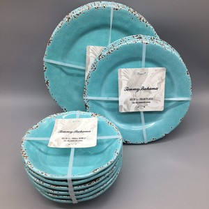 18pc Tommy Bahama Melamine 6 Dinner Salad Plate Bowl Set Turquoise ... 18pc Tommy Bahama Melamine 6 Dinner Salad Plate Bowl Set Turquoise ...