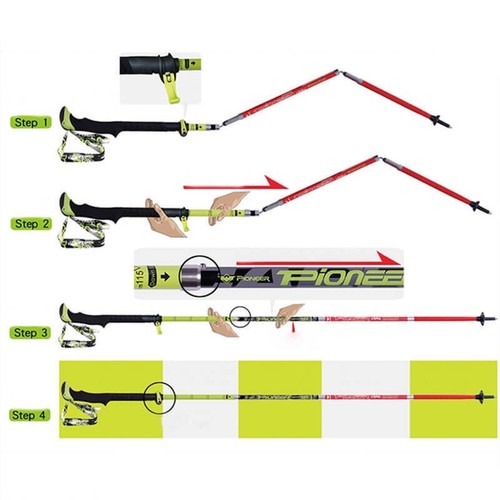 Carbon Fiber Walking Sticks Folding Trekking Poles Ultralight Alpenstocks Hiking - Picture 3 of 9