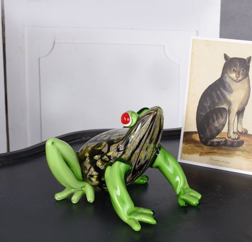 Figur Frosch Glasfigur Froschkönig Murano Stil Tierfigur Antik Glas Skulptur - Bild 2 von 5