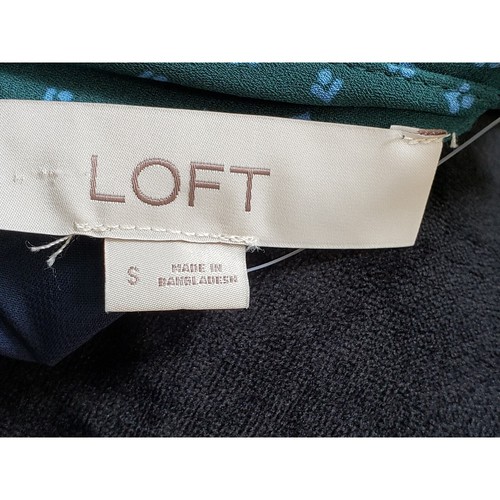 LOFT Tank Top Women Small Green Handkerchief Print Sleeveless Lined Keyhole Back - Picture 4 of 9