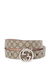 NWT NEW Gucci girls boys beige or white GG ebony print Belt 258395