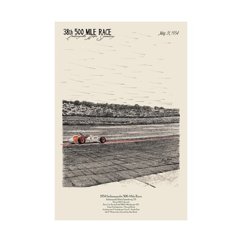 Indianapolis 500 Race History Art Print Bill Vukovich Vintage Poster Fans Gift - Picture 15 of 18