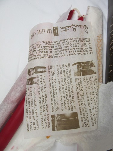 Creative Candles Vintage New in Box 4 Red Tapers 12 x 7/8 Hand Dipped - Picture 6 of 6