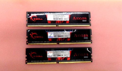 LOT OF 3 G.SKILL AEGIS 8GB DDR4 2400MHz RAM F4-2400C17D-16GIS 24GB(8GBx3) T9 B10 - Picture 7 of 7