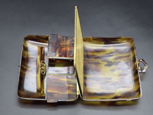 Antike Art Deco Kunstschildkröte Damen Minaudiere UK/c 1920er - Bild 8 von 15