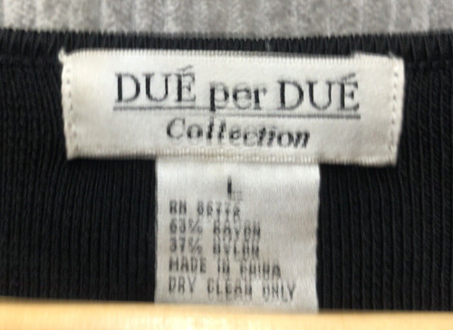 Due Per Due Collection Top Size Large Black Sleeveless Embroidered Leaves Knit - Picture 2 of 10