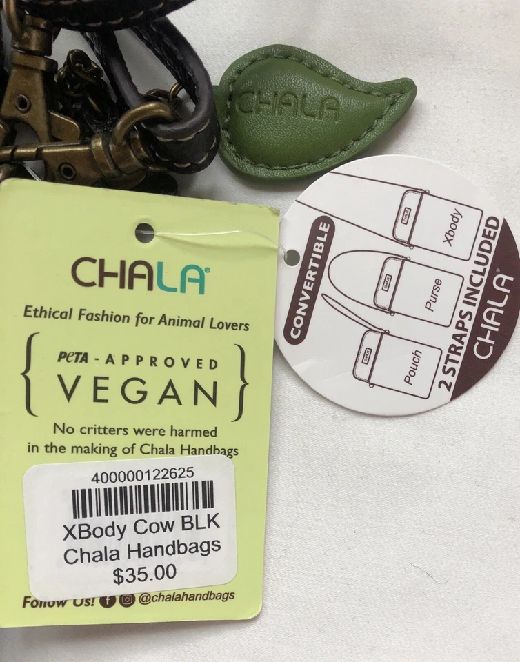 Exclusivo bolso/cartera/brossbody CHALA adornado vaca negro - 2 correas - nuevo Foto 4 de 4