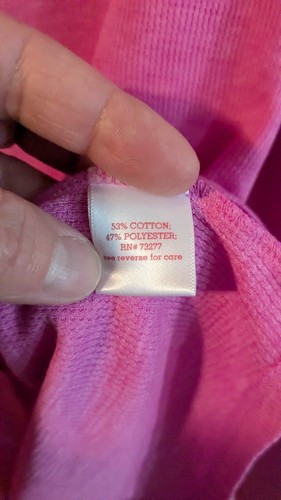 Nwt So Kohl's Long Sleeve Thermal Henley Hooded Girls Size 10 Pink High Low Hem - Picture 5 of 9