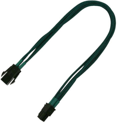 Nanoxia 4-Pin ATX12V Verlängerung 30cm, sleeved grün (NXP4V3EG)