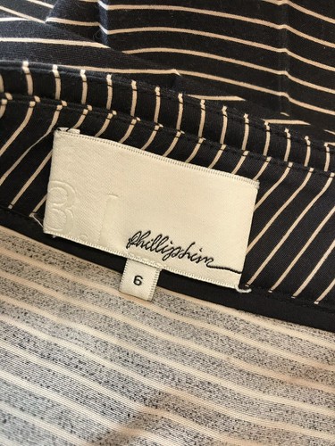 3.1 Phillip Lim Size 6 Black & White Stripe Drape Skirt Designer Label - Picture 6 of 24