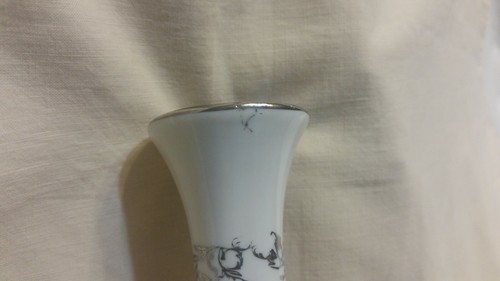 Vase zum 25. Jahrestag weiß mit Silberschriftzug und Blumen - 8,5 cm hoch - Bild 7 von 8