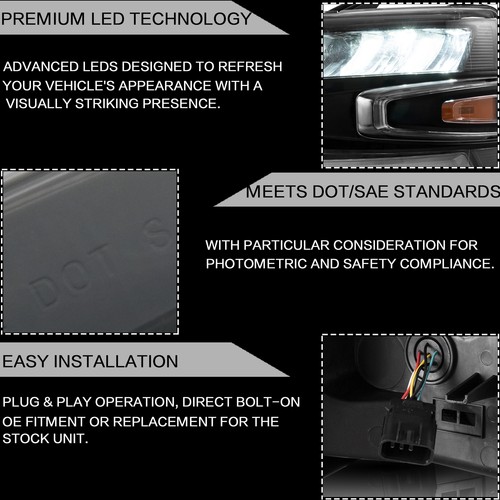 2PCS Full LED Headlights For 2007-2013 Chevrolet Silverado 1500 2500HD 3500HD - Picture 7 of 9