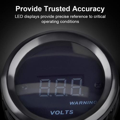 DC12V Voltmeter Blue Digital LED Voltage Meter 52mm for Car Truck - Picture 6 of 6