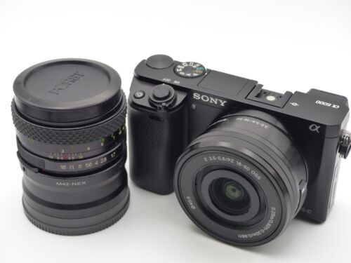 Sony Alpha 6000 24,3 MP Bezlusterkowy aparat systemowy z 2 obiektywami! - Czarny - Zdjęcie 1 z 24