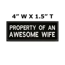 Property of An Awesome Wife Patch Embroidered Iron-on Applique Funny Humor