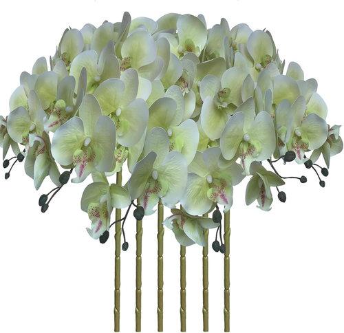 Fagushome 32 Inch Artificial Phalaenopsis Flowers 6 Pcs Artificial Orchid Flowe - Picture 8 of 12