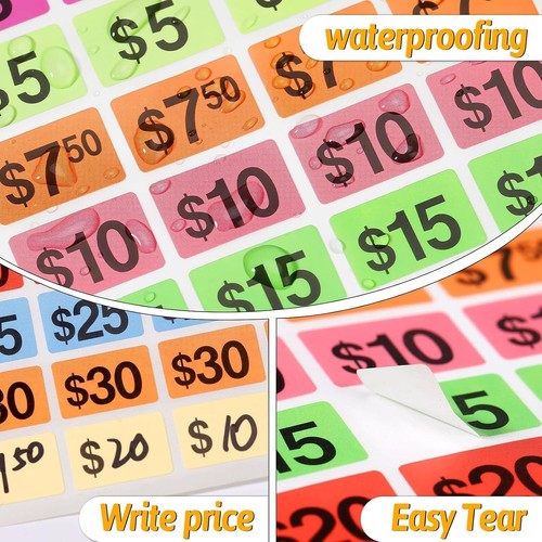 5460 Pcs Garage Sale Stickers, 1/2" X 3/4" Yard Sale Price Stickers Price Tags S - Picture 5 of 7