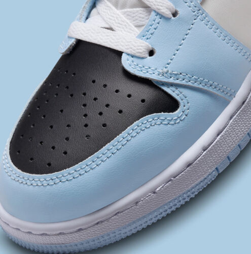 Nike Air Jordan 1 Mid Ice Blue Black White UNC Shoes 555112-401 (GS) Youth Sizes - Picture 7 of 12