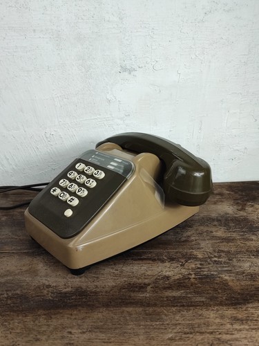 Ancien téléphone à touche beige et vert socotel en Bakétalite - Photo 2/4