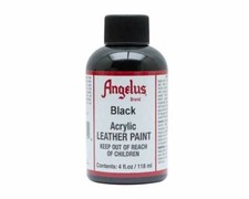 Angelus Acrylic paint BLACK - LARGE 118ml - For Leather  Synthetic AU SELLER