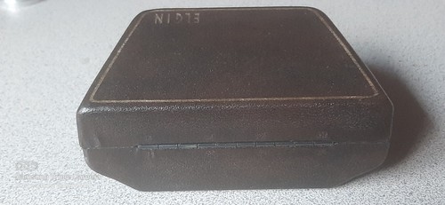 VINTAGE ELGIN YACHTSMAN DARK BROWN CLAMSHELL PRESENTATION WATCH BOX~BOX ONLY - Picture 2 of 10
