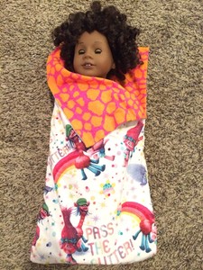 American-Girl-18-034-15-034-Bitty-Baby-Trolls-Poppy-Sleeping-bag-pillow-doll-clothes